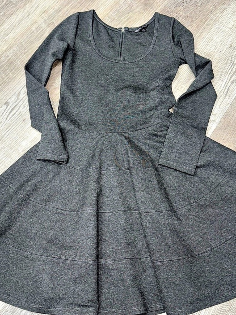 FELICITY & COCO Long Sleeve Mini Dress in Gray Size Small